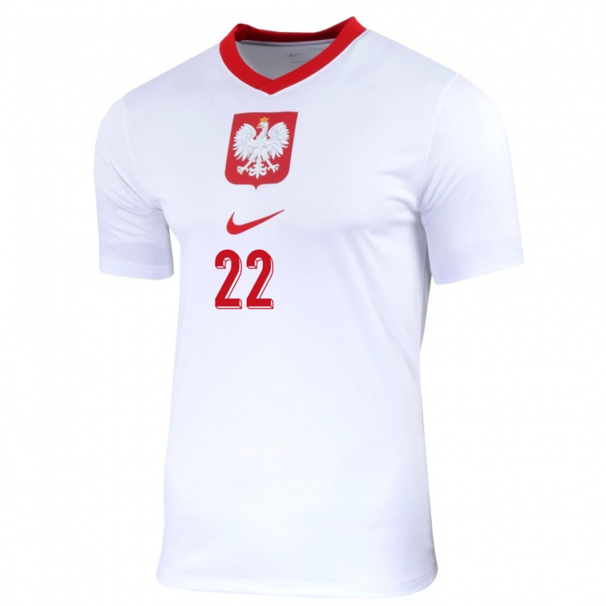 Criança Camisola Polónia Slawomir Abramowicz #22 Branco Principal 24-26 Camisa Brasil