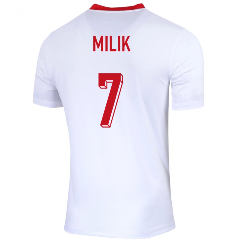 Criança Camisola Polónia Arkadiusz Milik #7 Branco Principal 24-26 Camisa Brasil