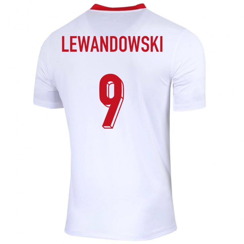 Criança Camisola Polónia Robert Lewandowski #9 Branco Principal 24-26 Camisa Brasil