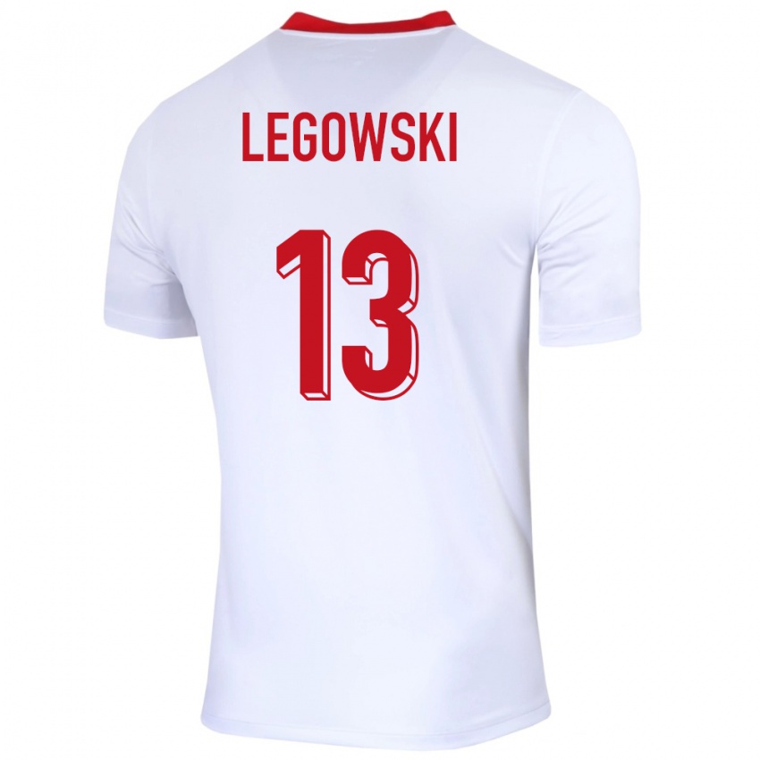 Criança Camisola Polónia Mateusz Legowski #13 Branco Principal 24-26 Camisa Brasil