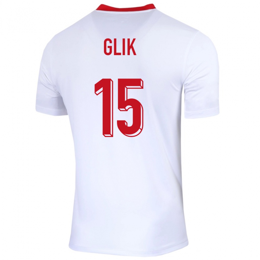 Criança Camisola Polónia Kamil Glik #15 Branco Principal 24-26 Camisa Brasil