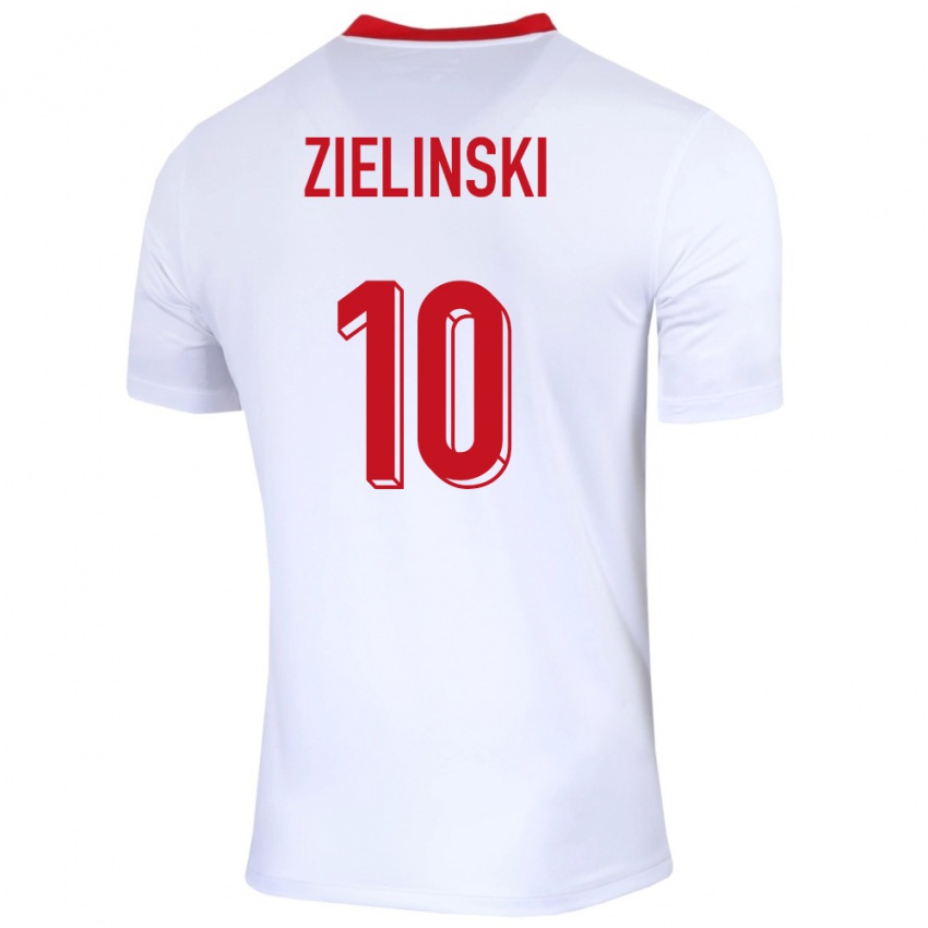 Criança Camisola Polónia Piotr Zielinski #10 Branco Principal 24-26 Camisa Brasil