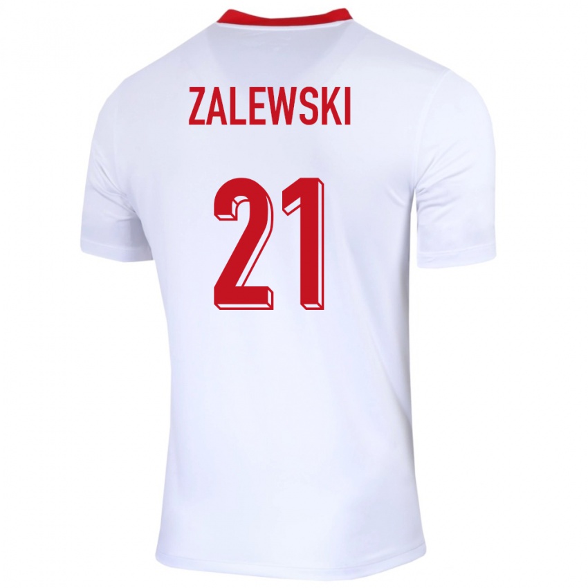 Criança Camisola Polónia Nicola Zalewski #21 Branco Principal 24-26 Camisa Brasil