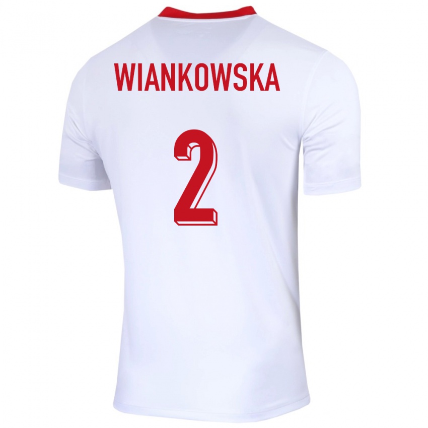 Criança Camisola Polónia Martyna Wiankowska #2 Branco Principal 24-26 Camisa Brasil