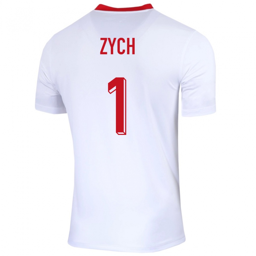 Criança Camisola Polónia Oliwier Zych #1 Branco Principal 24-26 Camisa Brasil