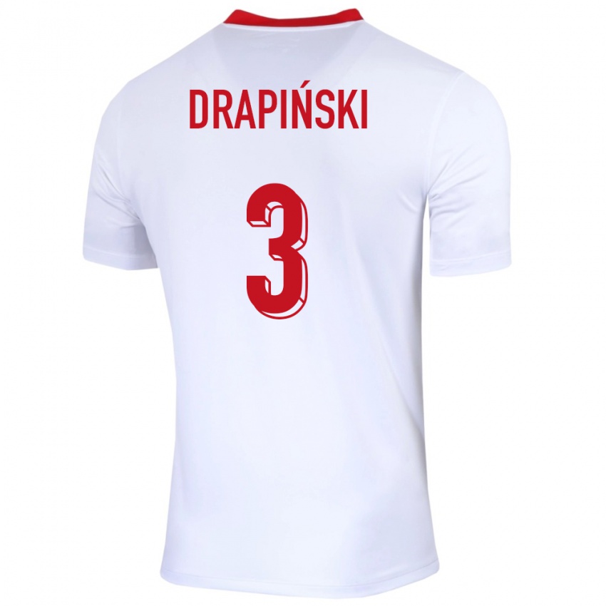 Criança Camisola Polónia Igor Drapinski #3 Branco Principal 24-26 Camisa Brasil