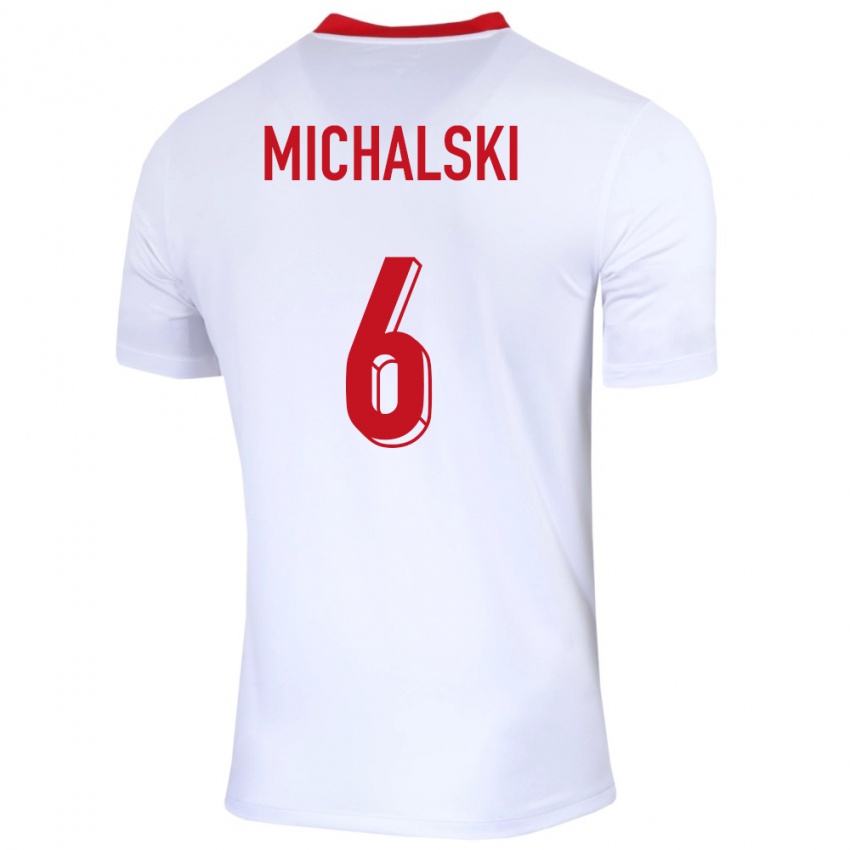 Criança Camisola Polónia Szymon Michalski #6 Branco Principal 24-26 Camisa Brasil