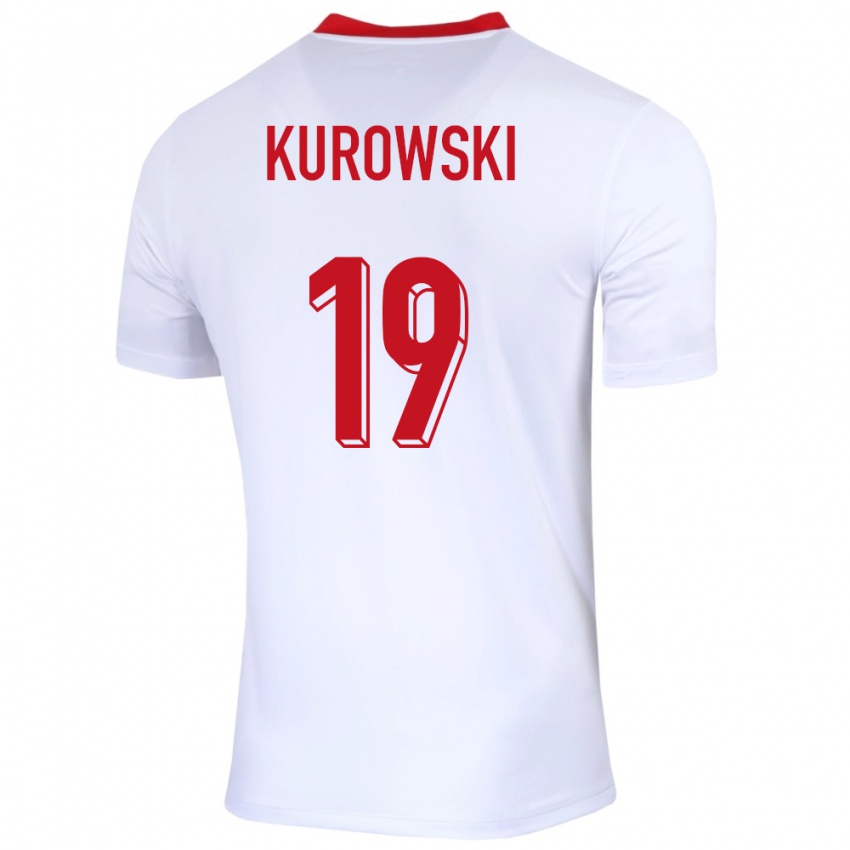 Criança Camisola Polónia Milosz Kurowski #19 Branco Principal 24-26 Camisa Brasil