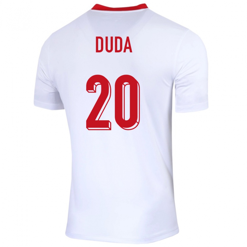 Criança Camisola Polónia Kacper Duda #20 Branco Principal 24-26 Camisa Brasil