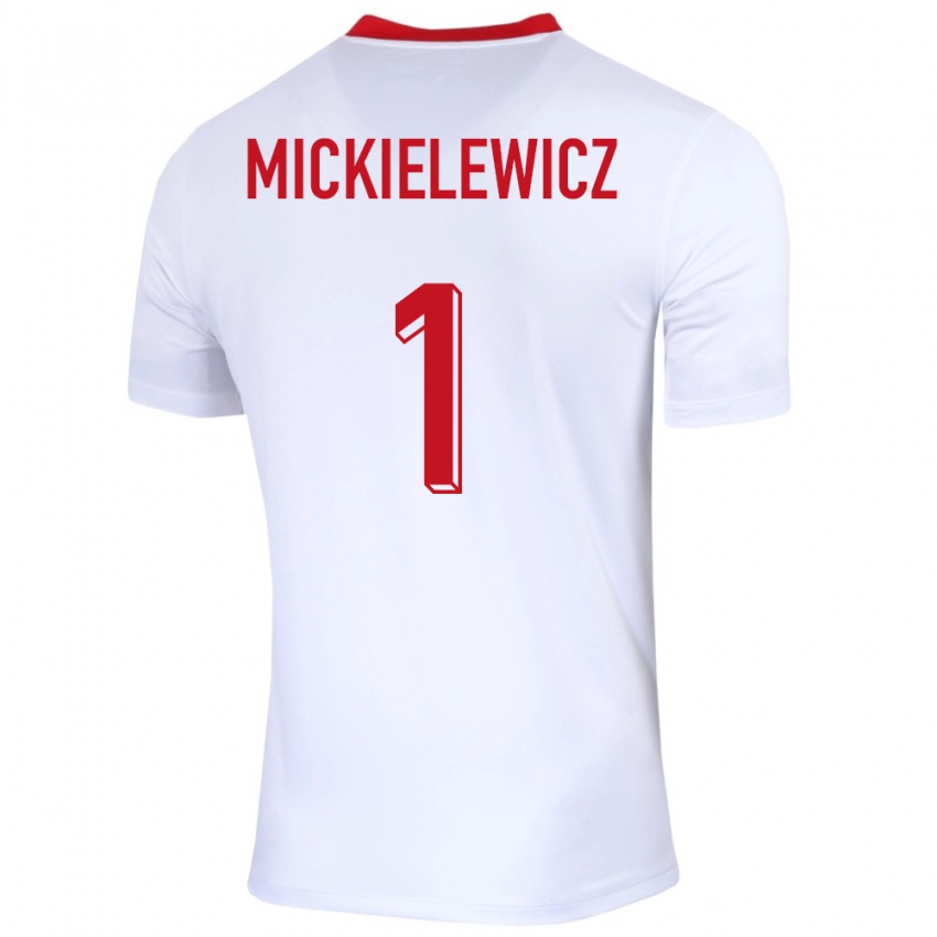 Criança Camisola Polónia Aleksander Mickielewicz #1 Branco Principal 24-26 Camisa Brasil
