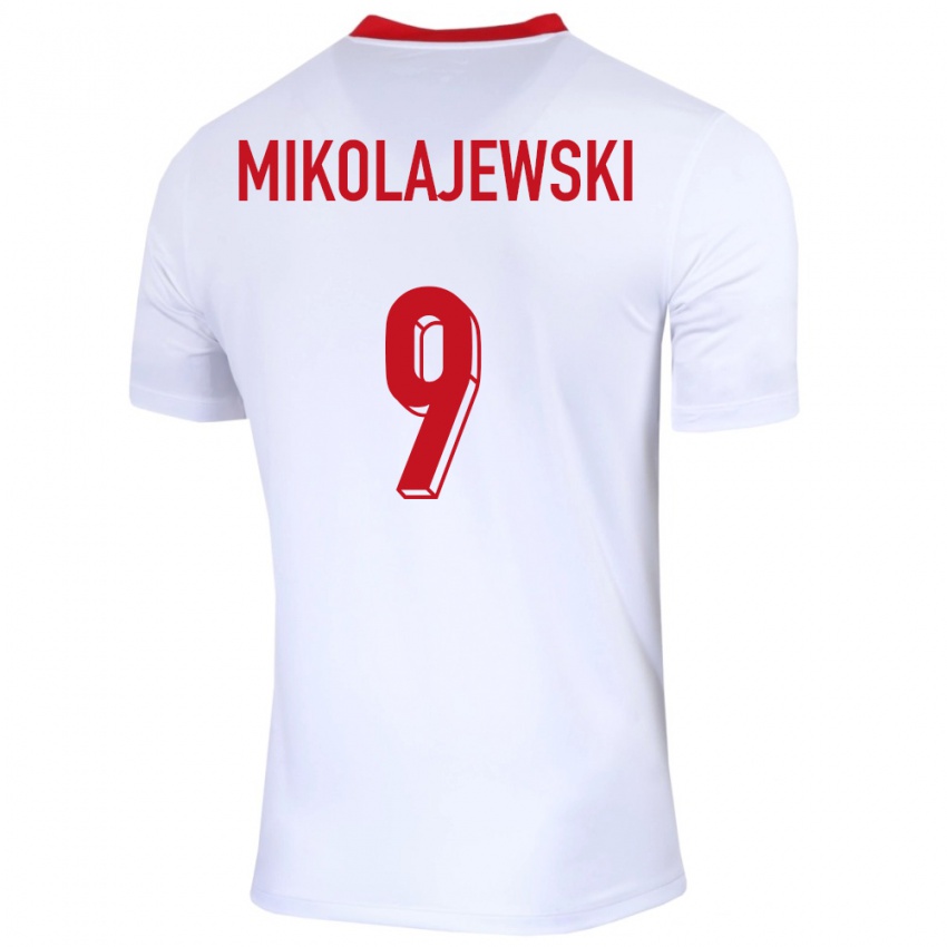 Criança Camisola Polónia Daniel Mikolajewski #9 Branco Principal 24-26 Camisa Brasil