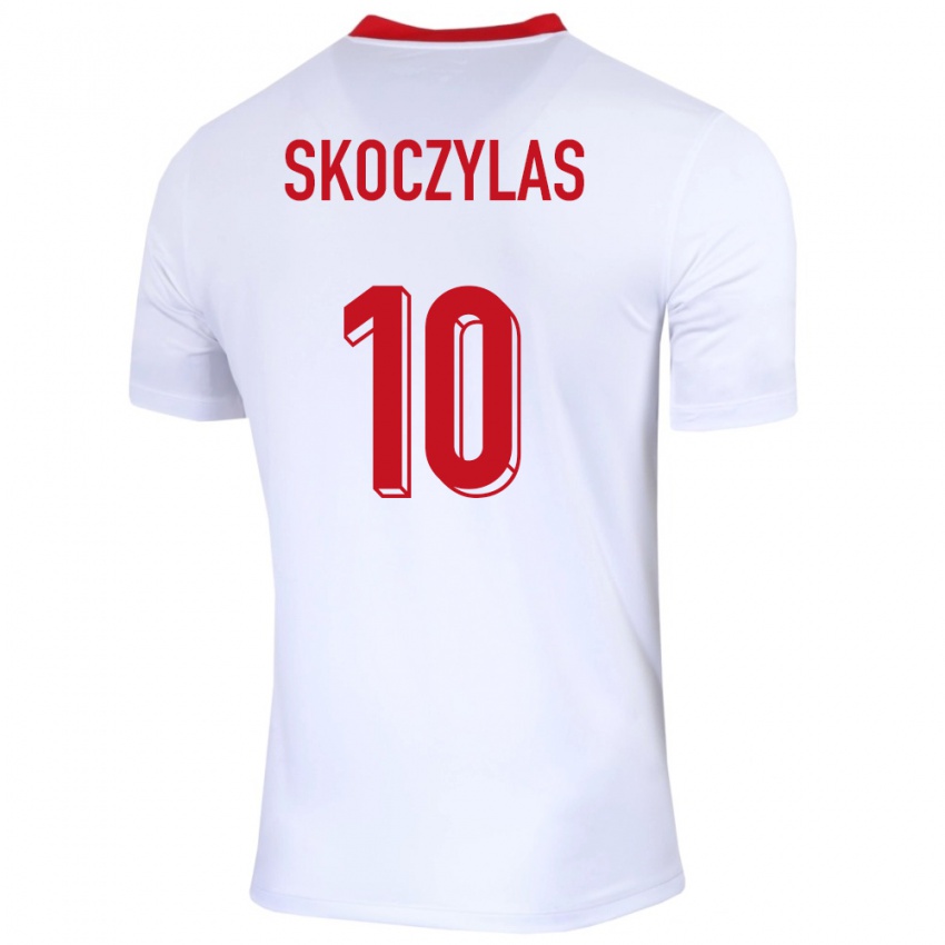 Criança Camisola Polónia Mateusz Skoczylas #10 Branco Principal 24-26 Camisa Brasil