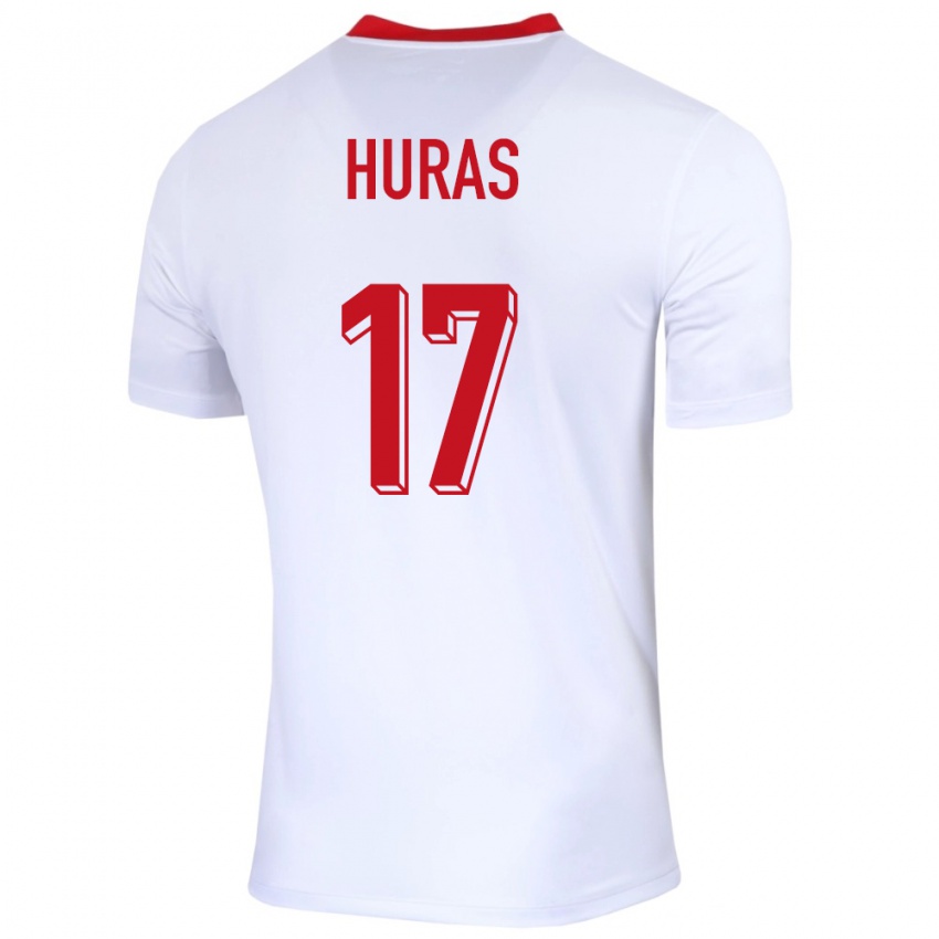 Criança Camisola Polónia Mike Huras #17 Branco Principal 24-26 Camisa Brasil