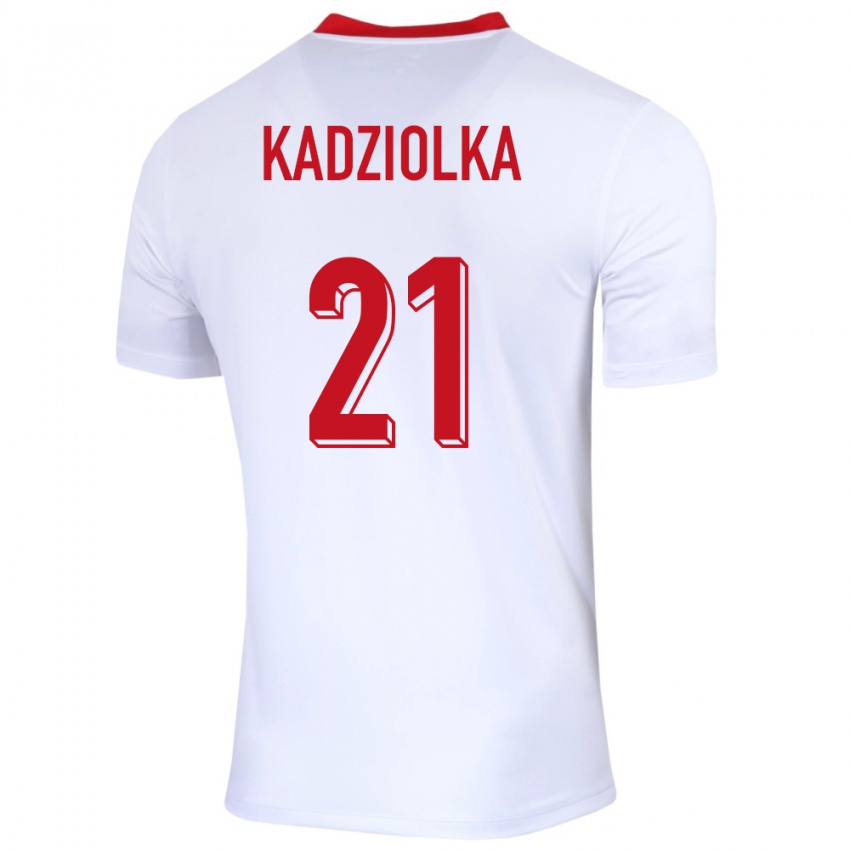 Criança Camisola Polónia Szymon Kadziolka #21 Branco Principal 24-26 Camisa Brasil