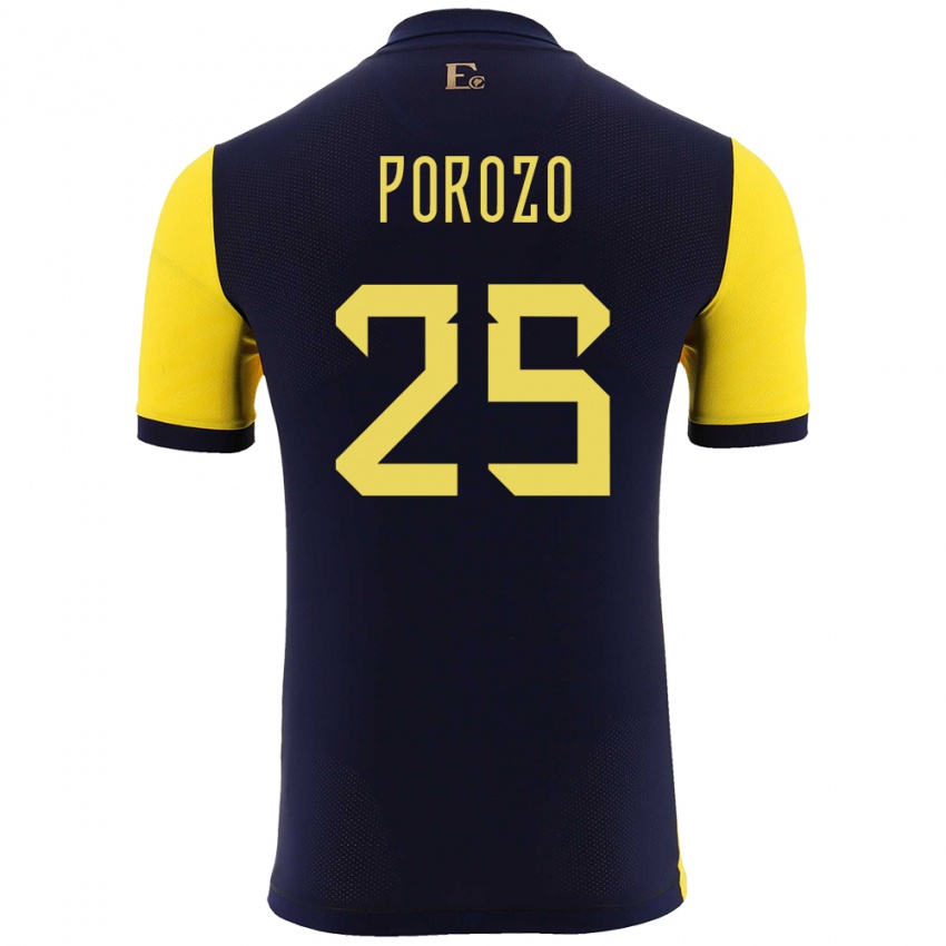 Criança Camisola Equador Jackson Porozo #25 Amarelo Principal 24-26 Camisa Brasil