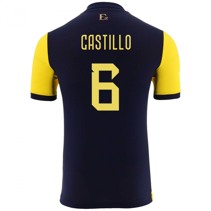 Criança Camisola Equador Byron Castillo #6 Amarelo Principal 24-26 Camisa Brasil