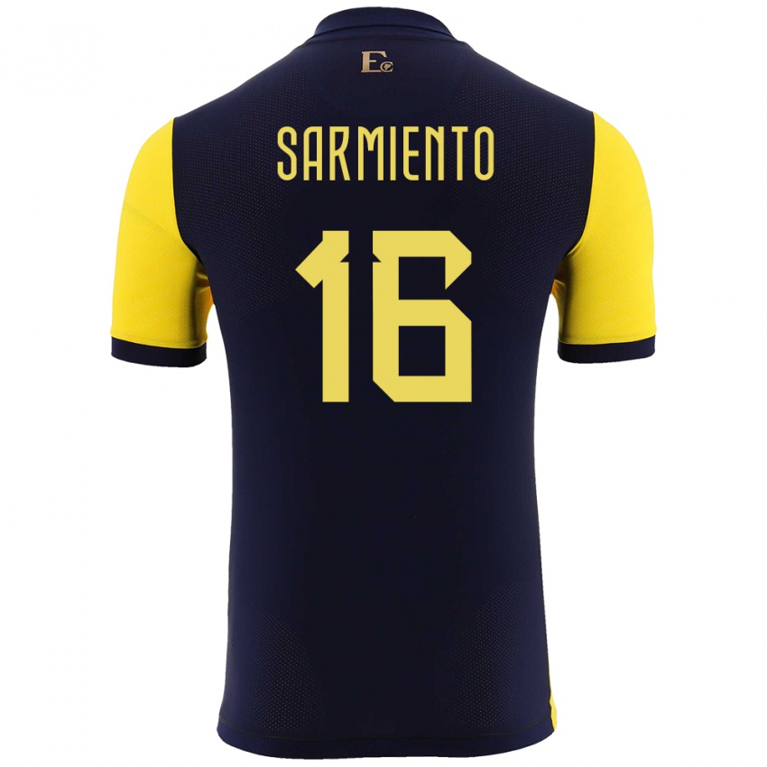 Criança Camisola Equador Jeremy Sarmiento #16 Amarelo Principal 24-26 Camisa Brasil