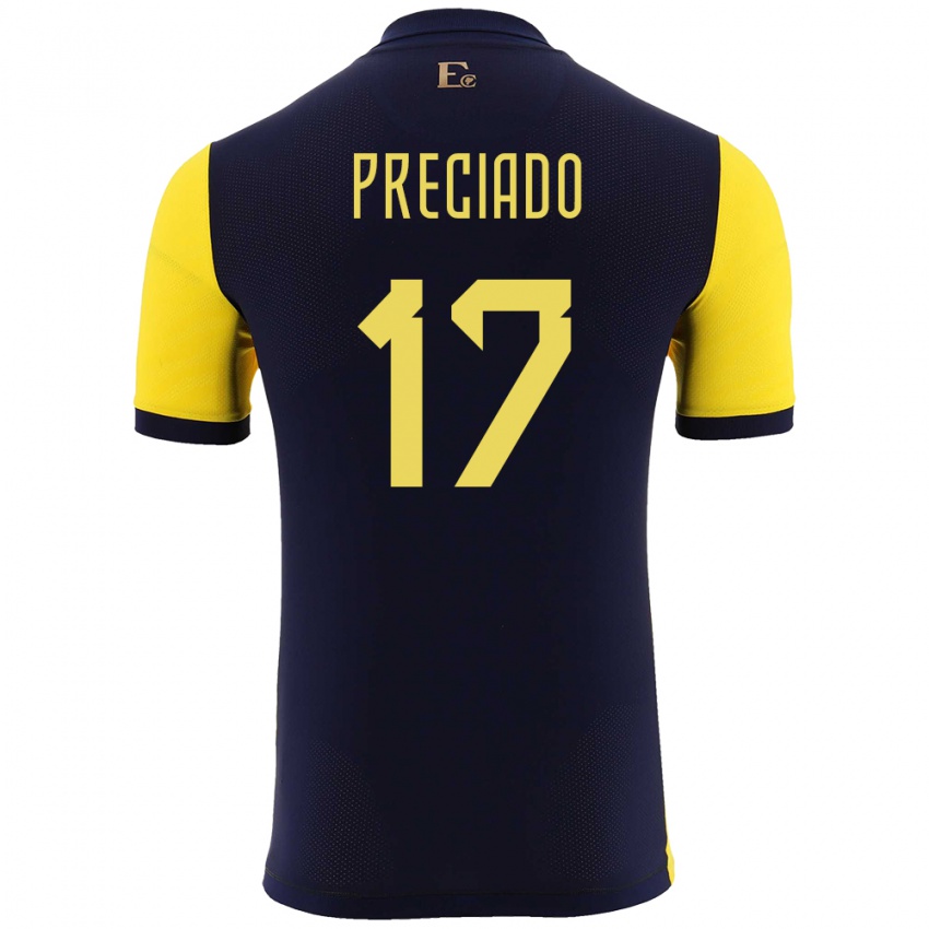 Criança Camisola Equador Angelo Preciado #17 Amarelo Principal 24-26 Camisa Brasil