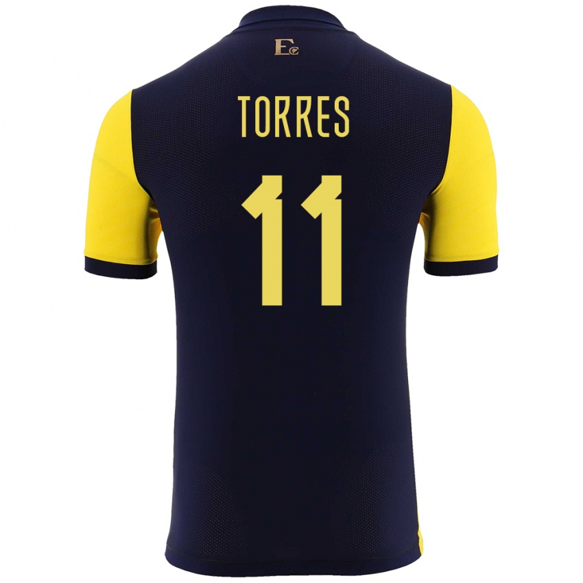 Criança Camisola Equador Ambar Torres #11 Amarelo Principal 24-26 Camisa Brasil