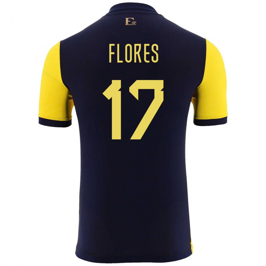 Criança Camisola Equador Karen Flores #17 Amarelo Principal 24-26 Camisa Brasil