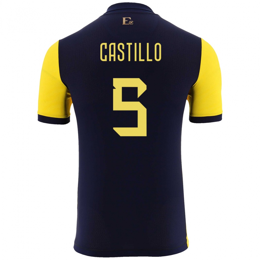 Criança Camisola Equador Denil Castillo #5 Amarelo Principal 24-26 Camisa Brasil