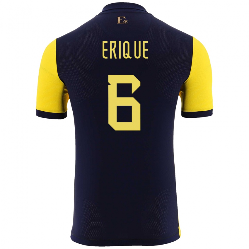 Criança Camisola Equador Yeltzin Erique #6 Amarelo Principal 24-26 Camisa Brasil