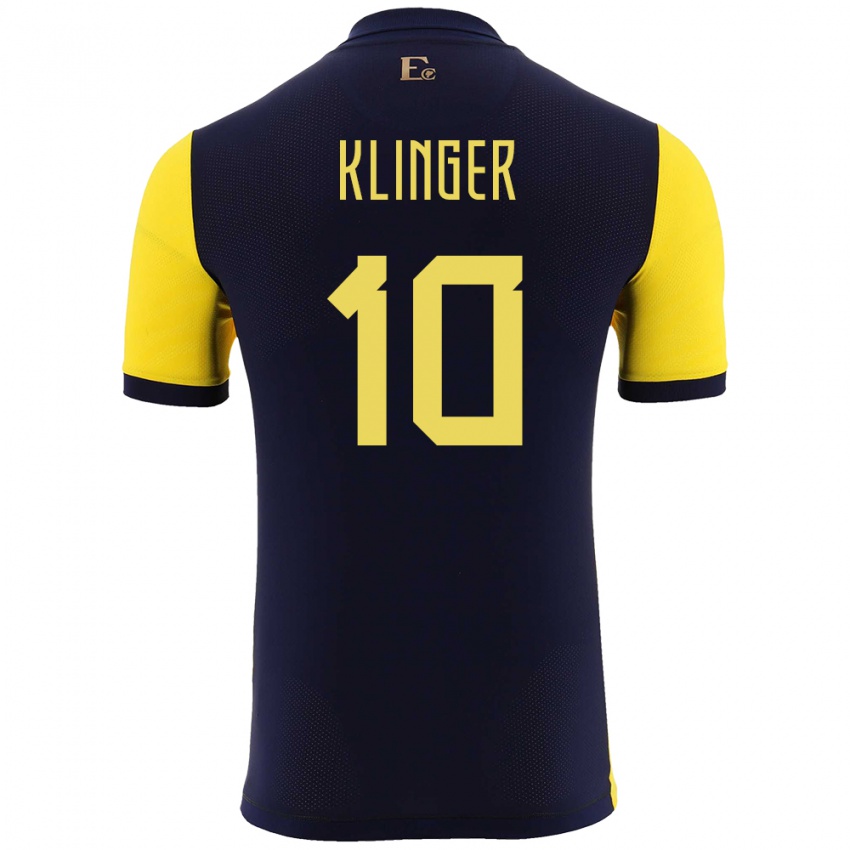 Criança Camisola Equador Jose Klinger #10 Amarelo Principal 24-26 Camisa Brasil