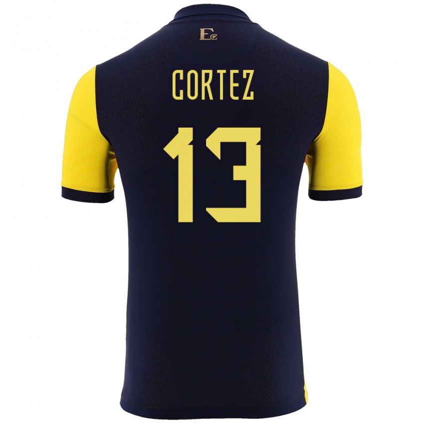 Criança Camisola Equador Steven Cortez #13 Amarelo Principal 24-26 Camisa Brasil