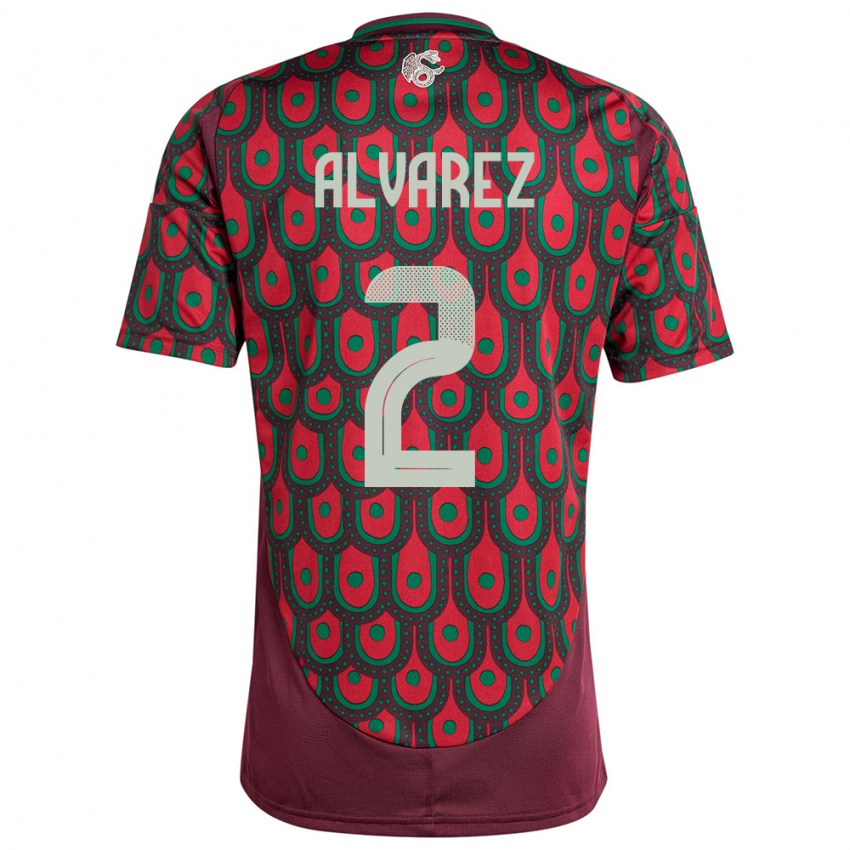 Criança Camisola México Kevin Alvarez #2 Marrom Principal 24-26 Camisa Brasil