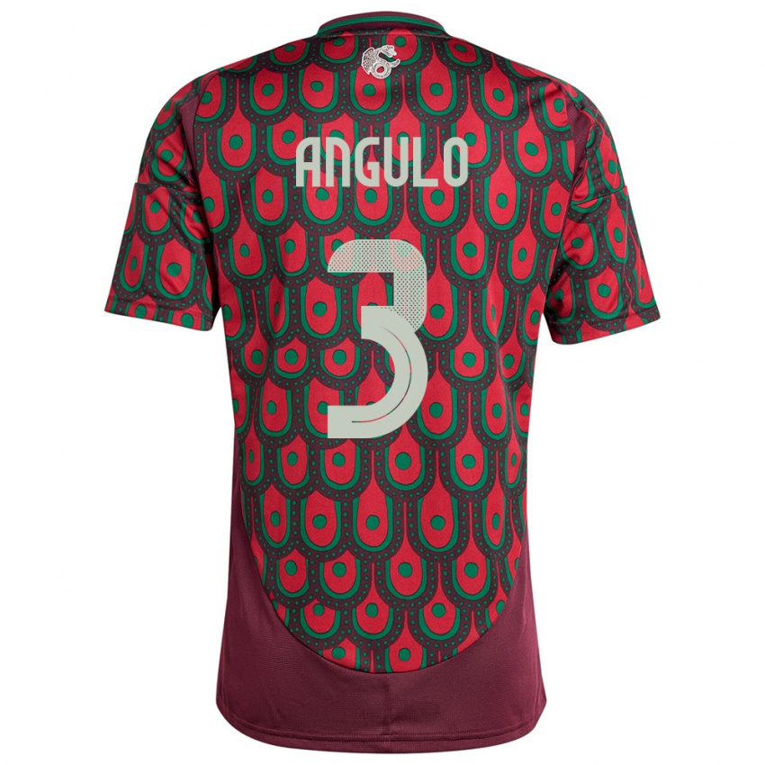 Criança Camisola México Jesus Angulo #3 Marrom Principal 24-26 Camisa Brasil