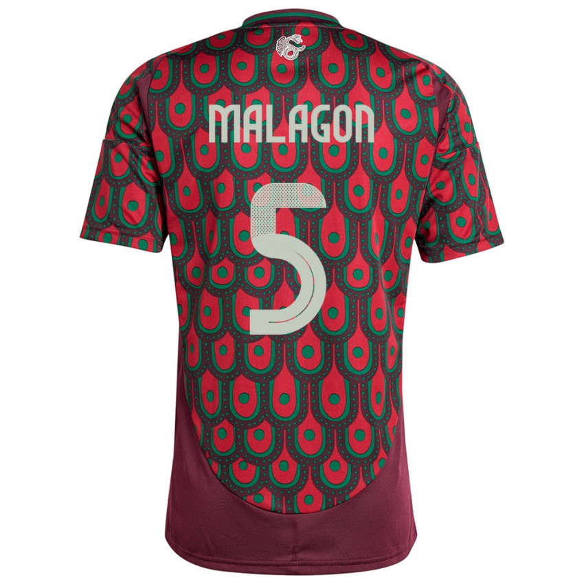 Criança Camisola México Luis Malagon #5 Marrom Principal 24-26 Camisa Brasil