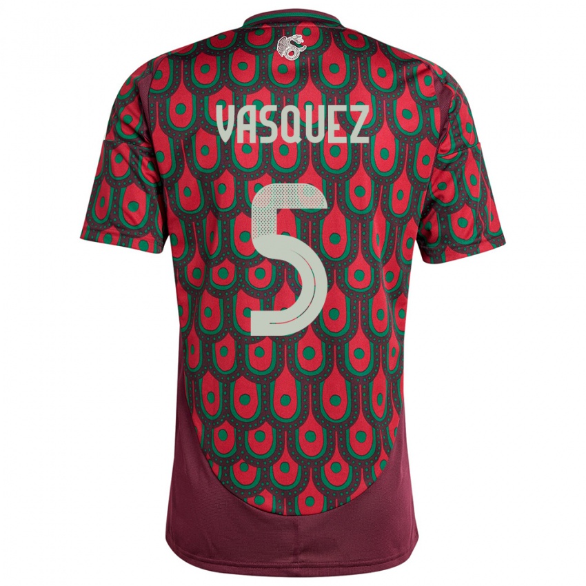 Criança Camisola México Johan Vasquez #5 Marrom Principal 24-26 Camisa Brasil