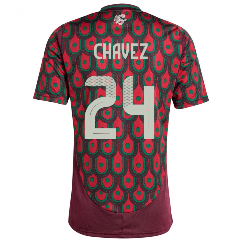 Criança Camisola México Luis Chavez #24 Marrom Principal 24-26 Camisa Brasil