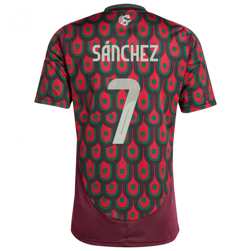 Criança Camisola México Maria Sanchez #7 Marrom Principal 24-26 Camisa Brasil