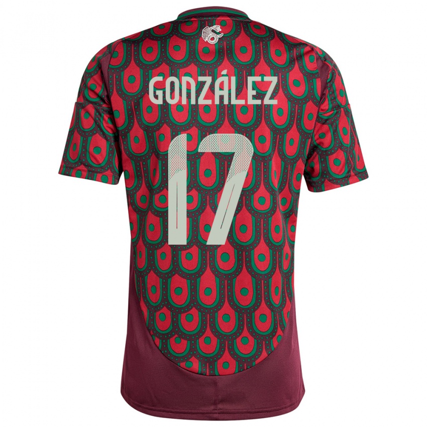 Criança Camisola México Alison Gonzalez #17 Marrom Principal 24-26 Camisa Brasil