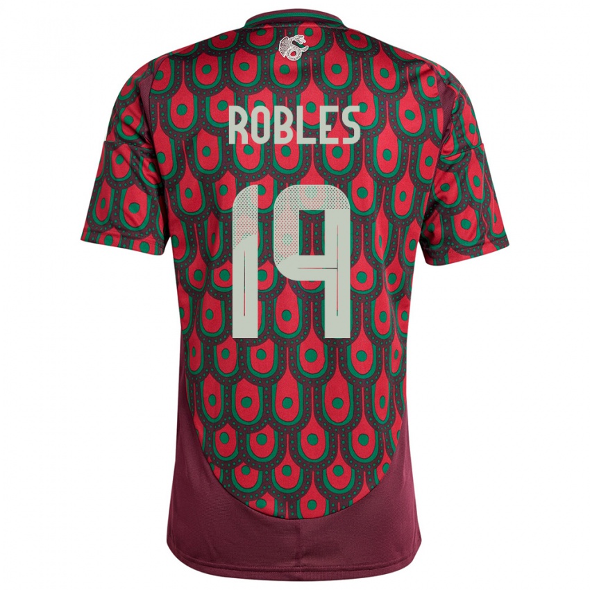 Criança Camisola México Angel Robles #19 Marrom Principal 24-26 Camisa Brasil