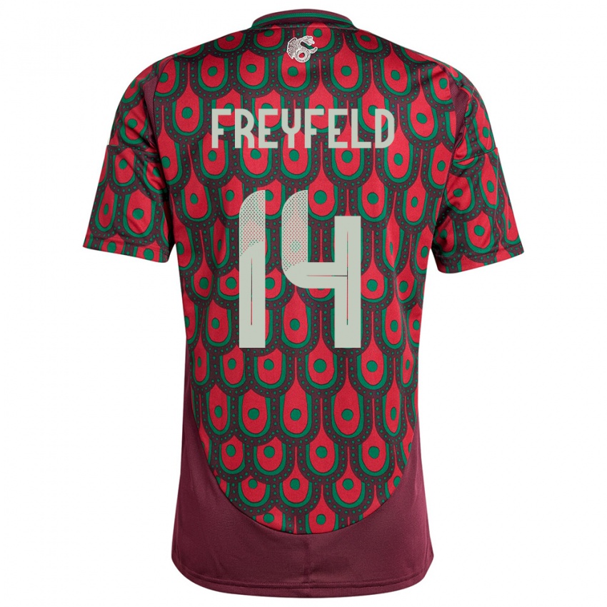 Criança Camisola México Emiliano Freyfeld #14 Marrom Principal 24-26 Camisa Brasil