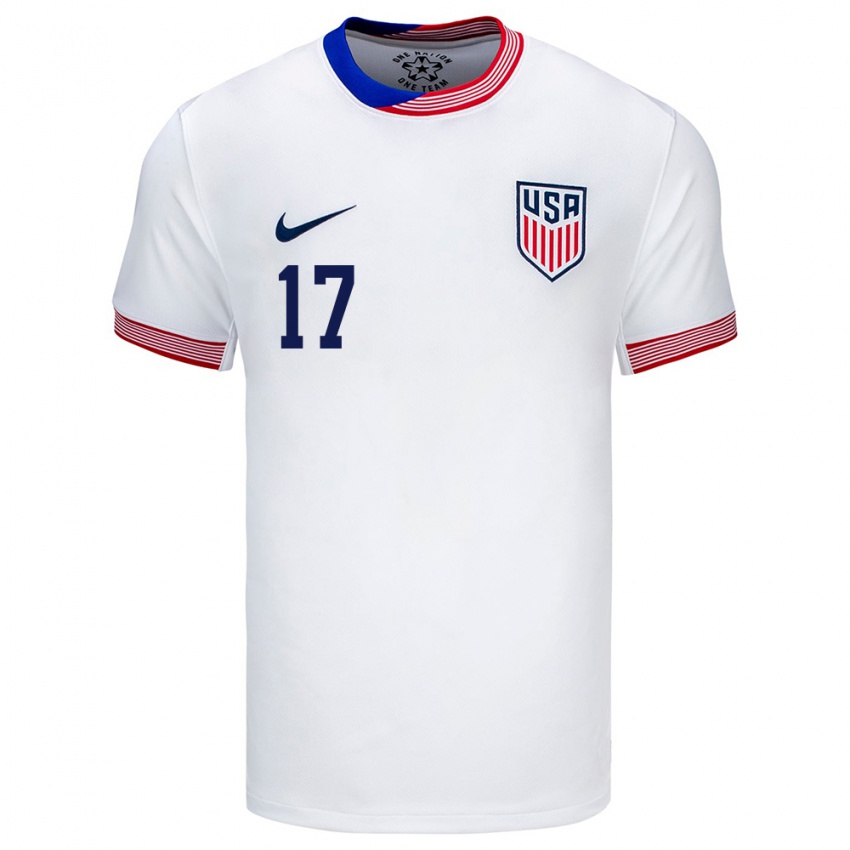 Criança Camisola Estados Unidos Keyrol Figueroa #17 Branco Principal 24-26 Camisa Brasil