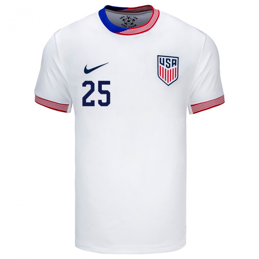 Criança Camisola Estados Unidos Sean Johnson #25 Branco Principal 24-26 Camisa Brasil