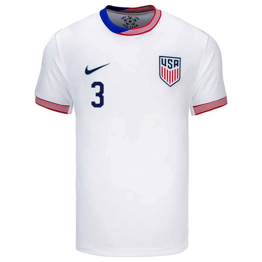 Criança Camisola Estados Unidos Walker Zimmerman #3 Branco Principal 24-26 Camisa Brasil