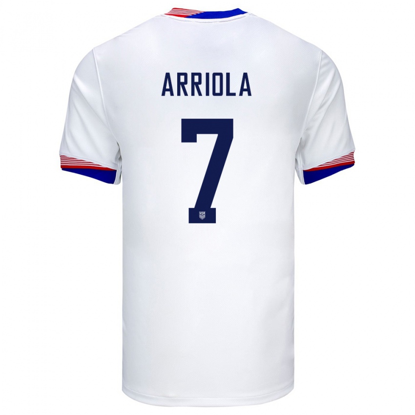 Criança Camisola Estados Unidos Paul Arriola #7 Branco Principal 24-26 Camisa Brasil