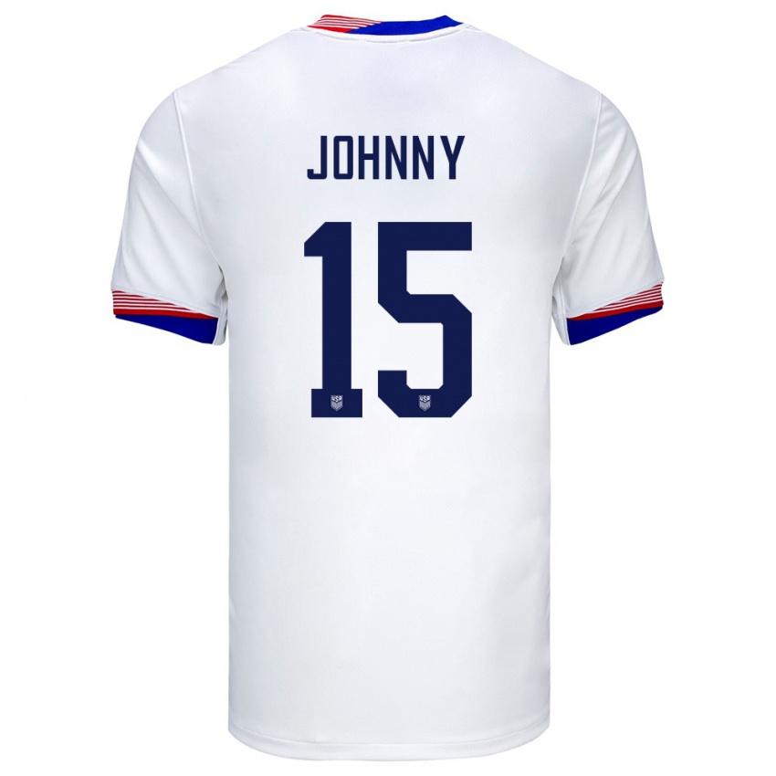 Criança Camisola Estados Unidos Johnny #15 Branco Principal 24-26 Camisa Brasil