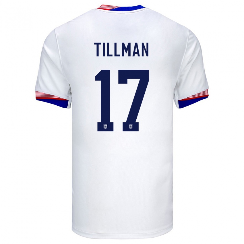 Criança Camisola Estados Unidos Malik Tillman #17 Branco Principal 24-26 Camisa Brasil