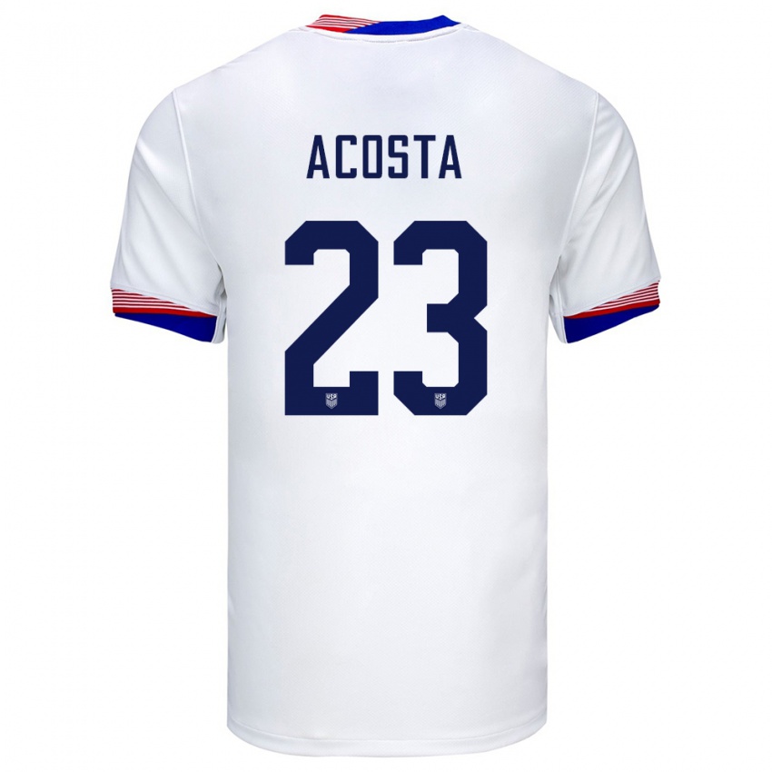 Criança Camisola Estados Unidos Kellyn Acosta #23 Branco Principal 24-26 Camisa Brasil