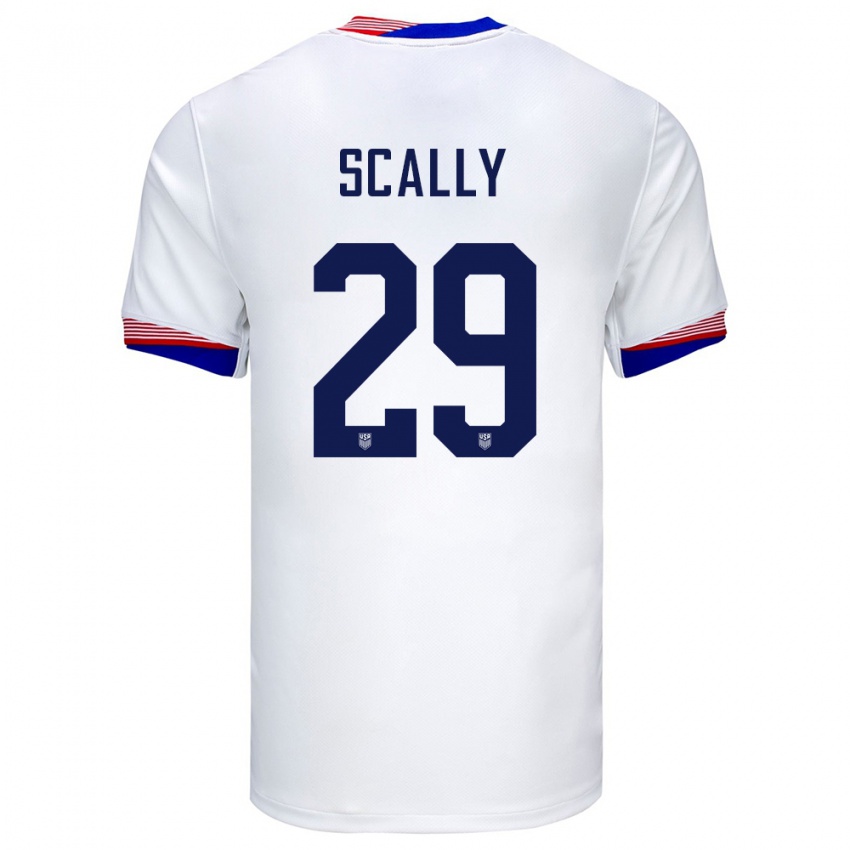 Criança Camisola Estados Unidos Joseph Scally #29 Branco Principal 24-26 Camisa Brasil