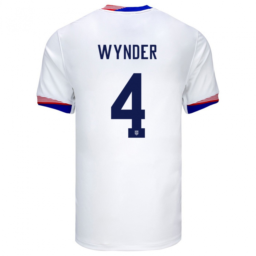 Criança Camisola Estados Unidos Joshua Wynder #4 Branco Principal 24-26 Camisa Brasil