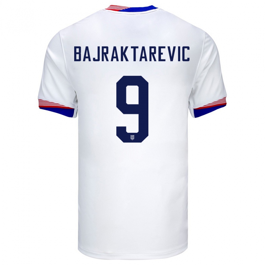 Criança Camisola Estados Unidos Esmir Bajraktarevic #9 Branco Principal 24-26 Camisa Brasil