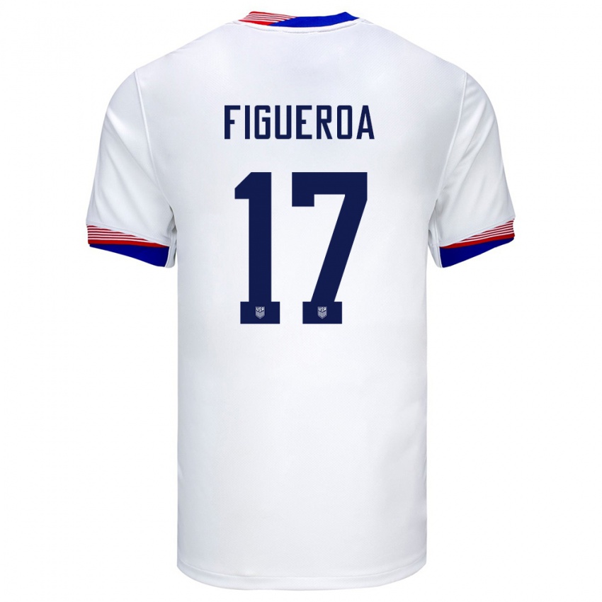 Criança Camisola Estados Unidos Keyrol Figueroa #17 Branco Principal 24-26 Camisa Brasil