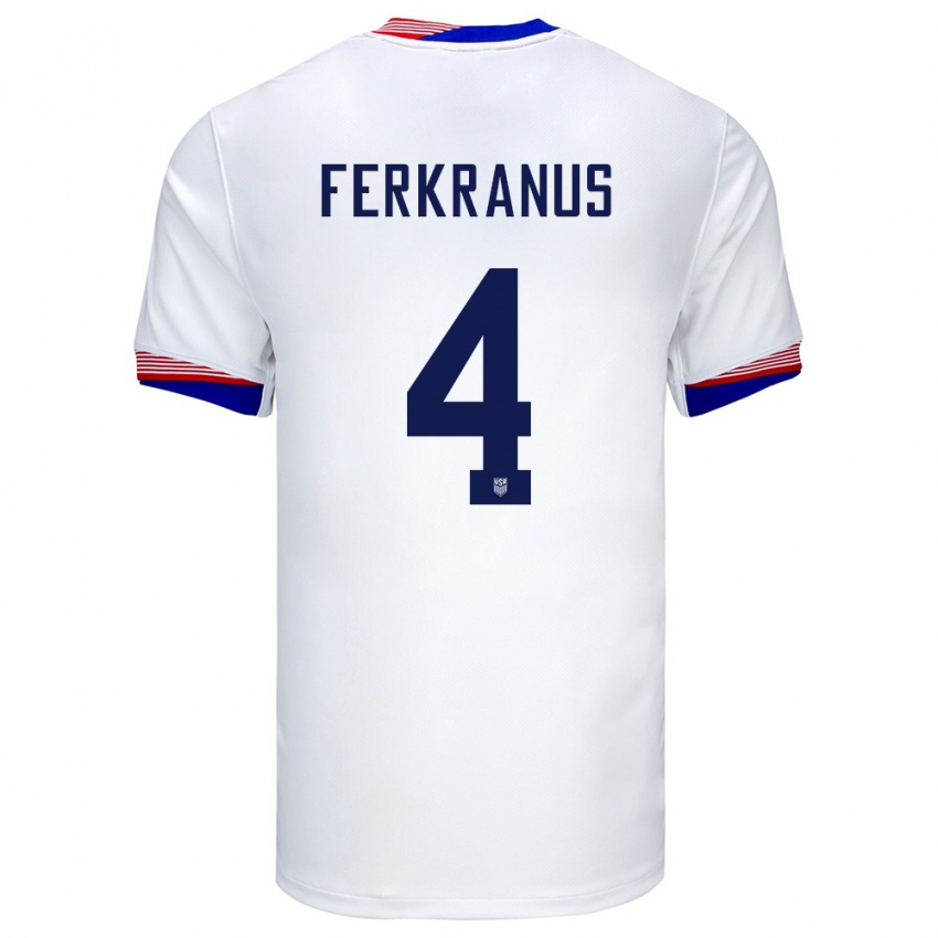 Criança Camisola Estados Unidos Marcus Ferkranus #4 Branco Principal 24-26 Camisa Brasil