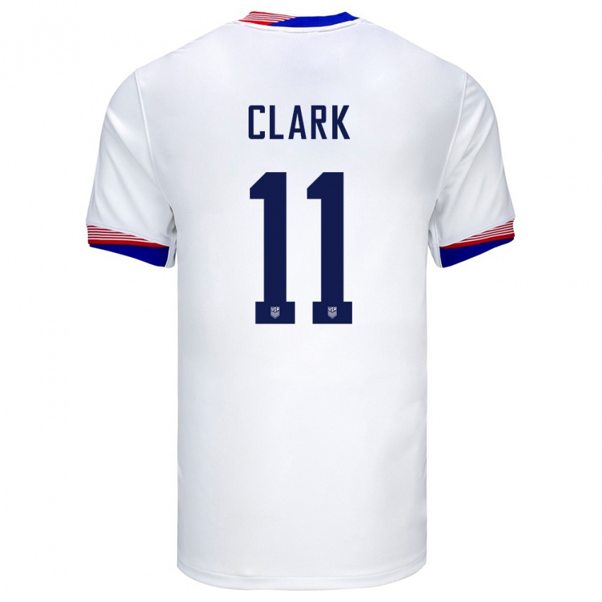 Criança Camisola Estados Unidos Caden Clark #11 Branco Principal 24-26 Camisa Brasil